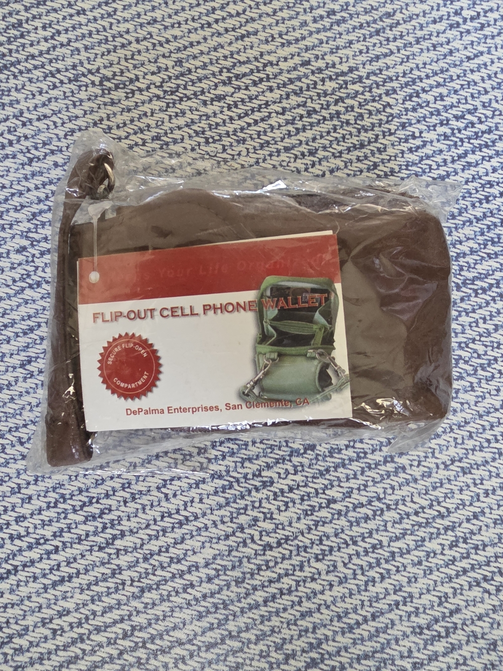 Flip-Out Cell Phone Wallet Brown by